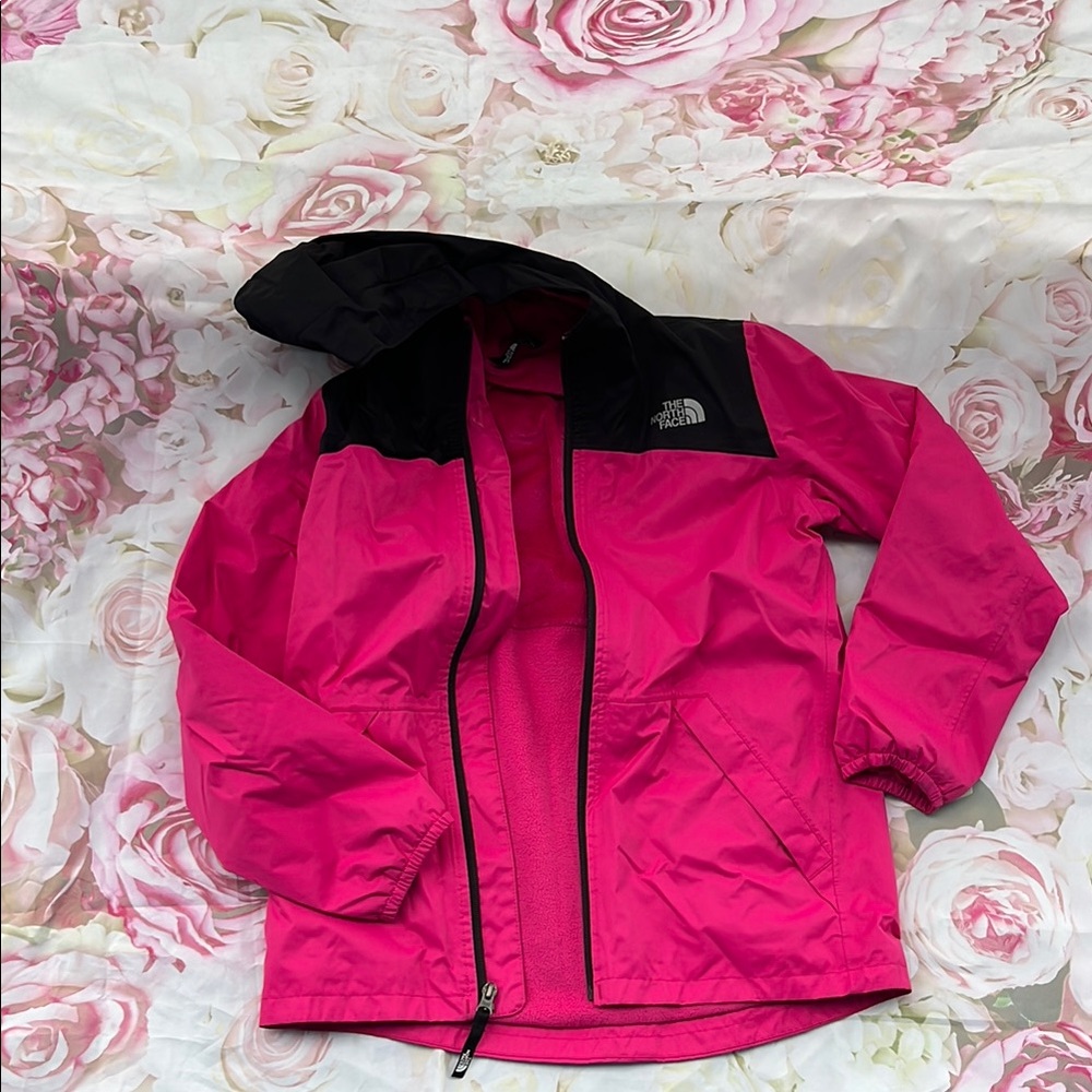 The North Face Pink and Black Raincoat Weather-Resistant